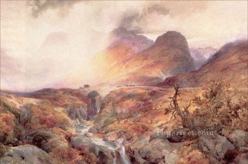 Pase en Glencoe Escocia Escuela de las Montañas Rocosas Thomas Moran Pinturas al óleo